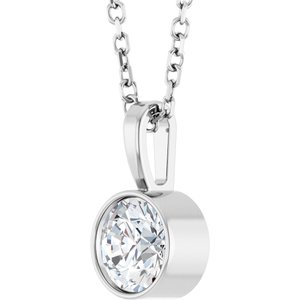 Lab-Grown Diamond Bezel-Set Solitaire Necklace - Style 87655