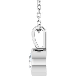 Lab-Grown Diamond Bezel-Set Solitaire Necklace - Style 87655
