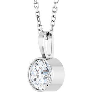 Lab-Grown Diamond Bezel-Set Solitaire Necklace - Style 87655