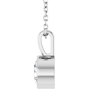Lab-Grown Diamond Bezel-Set Solitaire Necklace - Style 87655