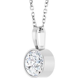 Lab-Grown Diamond Bezel-Set Solitaire Necklace - Style 87655