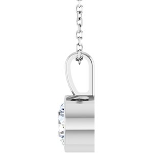 Lab-Grown Diamond Bezel-Set Solitaire Necklace - Style 87655