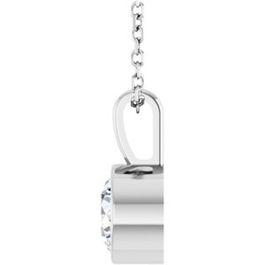 Lab-Grown Diamond Bezel-Set Solitaire Necklace - Style 87655