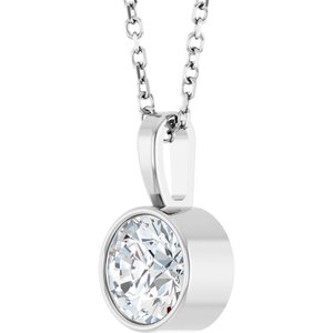 Lab-Grown Diamond Bezel-Set Solitaire Necklace - Style 87655