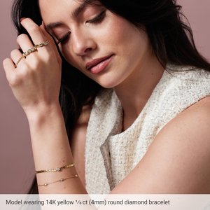Lab-Grown Diamond Bezel-Set Solitaire Curb Link Bracelet