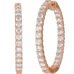 Lab-Grown Diamond Inside-Outside Hoop Earrings - Style 653631