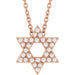 Ladies Natural Diamond Star of David Necklace (I1, G-H) — 14K Rose Gold