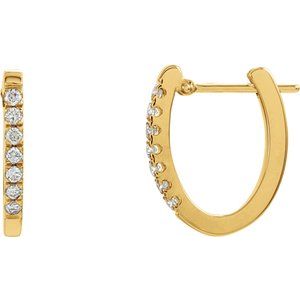 Ladies Natural Diamond Hoop Earrings (I1, H-I) — 14K Yellow Gold