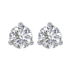 Lab-Grown Diamond Round 3-Prong Cocktail-Style Stud Earrings