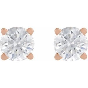 Lab-Grown Diamond Round 4-Prong Lightweight Stud Earrings (Single Earring)