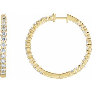 Lab-Grown Diamond Inside-Outside Hoop Earrings - Style 653631