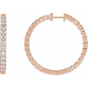 Lab-Grown Diamond Inside-Outside Hoop Earrings - Style 653631