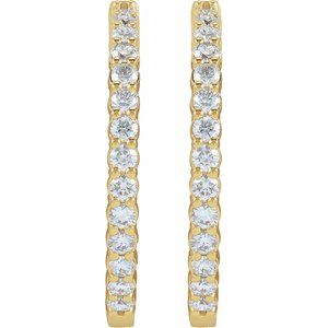 Lab-Grown Diamond Inside-Outside Hoop Earrings - Style 653631