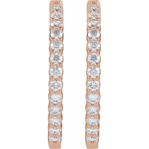 Lab-Grown Diamond Inside-Outside Hoop Earrings - Style 653631