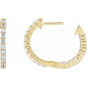 Lab-Grown Diamond Inside-Outside Hoop Earrings - Style 653631