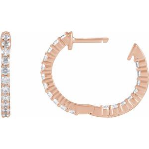 Lab-Grown Diamond Inside-Outside Hoop Earrings - Style 653631