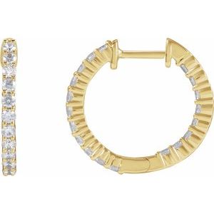 Lab-Grown Diamond Inside-Outside Hoop Earrings - Style 653631