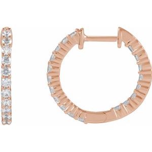 Lab-Grown Diamond Inside-Outside Hoop Earrings - Style 653631