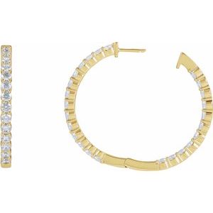Lab-Grown Diamond Inside-Outside Hoop Earrings - Style 653631