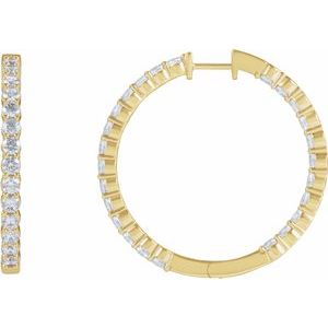 Lab-Grown Diamond Inside-Outside Hoop Earrings - Style 653631