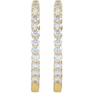 Lab-Grown Diamond Inside-Outside Hoop Earrings - Style 653631