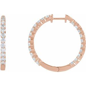 Lab-Grown Diamond Inside-Outside Hoop Earrings - Style 653631