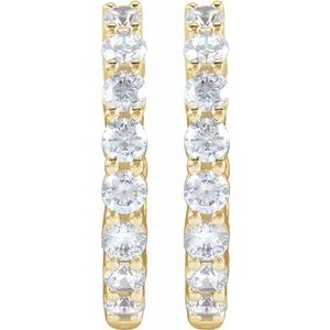 Lab-Grown Diamond Inside-Outside Hoop Earrings - Style 653631