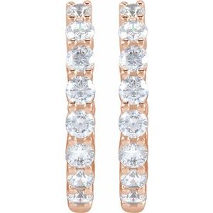 Lab-Grown Diamond Inside-Outside Hoop Earrings - Style 653631