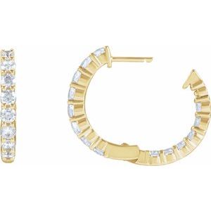 Lab-Grown Diamond Inside-Outside Hoop Earrings - Style 653631