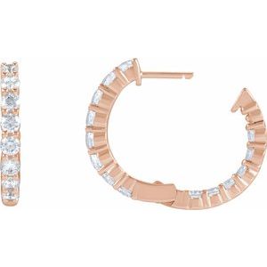 Lab-Grown Diamond Inside-Outside Hoop Earrings - Style 653631
