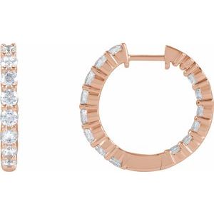 Lab-Grown Diamond Inside-Outside Hoop Earrings - Style 653631