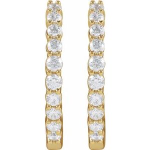 Lab-Grown Diamond Inside-Outside Hoop Earrings - Style 653631