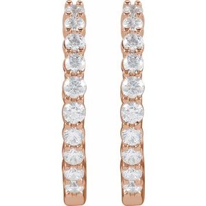 Lab-Grown Diamond Inside-Outside Hoop Earrings - Style 653631