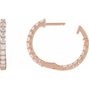 Lab-Grown Diamond Inside-Outside Hoop Earrings - Style 653631