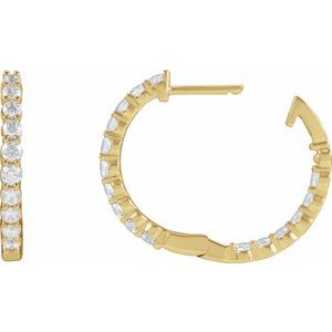 Lab-Grown Diamond Inside-Outside Hoop Earrings - Style 653631