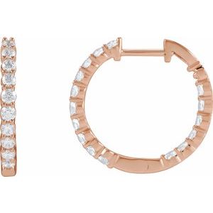 Lab-Grown Diamond Inside-Outside Hoop Earrings - Style 653631