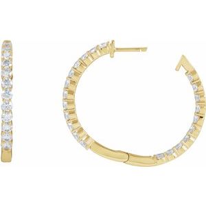 Lab-Grown Diamond Inside-Outside Hoop Earrings - Style 653631