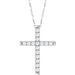 Ladies Natural Diamond French-Set Cross Necklace (I1, G-H) — Sterling Silver