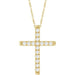 Ladies Natural Diamond French-Set Cross Necklace (I1, G-H) — 14K Yellow Gold