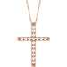 Lab-Grown Diamond French-Set Cross Necklace