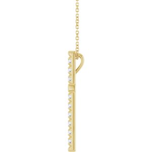 Lab-Grown Diamond French-Set Cross Necklace