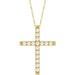Lab-Grown Diamond French-Set Cross Necklace