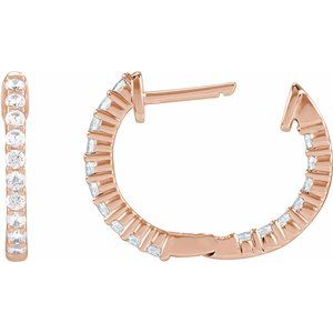 Lab-Grown Diamond Inside-Outside Hoop Earrings - Style 653631