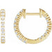 Ladies Natural Diamond Inside-Outside Hinged 14.5 mm Hoop Earrings (I1, G-H) — 14K Yellow Gold