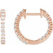 Ladies Natural Diamond Inside-Outside Hinged 14.5 mm Hoop Earrings (I1, G-H) — 14K Rose Gold