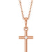 Ladies Natural Diamond Cross Necklace (I1, G-H) — 14K Rose Gold
