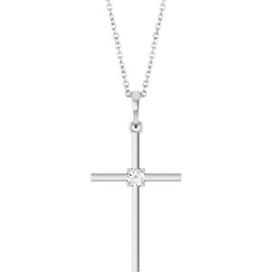 Ladies Natural Diamond Cross Necklace (Si2-Si3, G-H) — Platinum