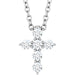 Ladies Natural Diamond Cross Necklace (Si2-Si3, G-H) — Platinum
