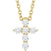 Ladies Natural Diamond Cross Necklace (I1, G-H) — 14K Yellow Gold