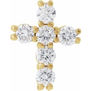 Lab-Grown Diamond Cross Pendant - Style R42309